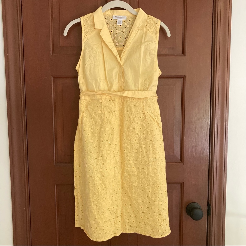 Maternity sleeveless shirt dress